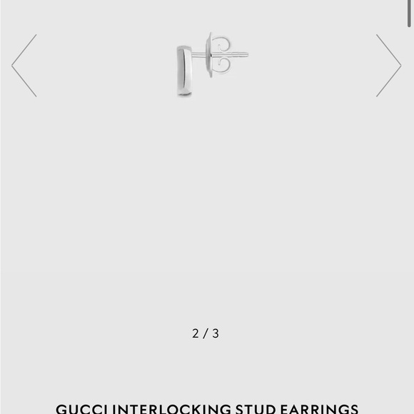 Gucci Interlocking G Silver Stud Earrings - Picture 2 of 2
